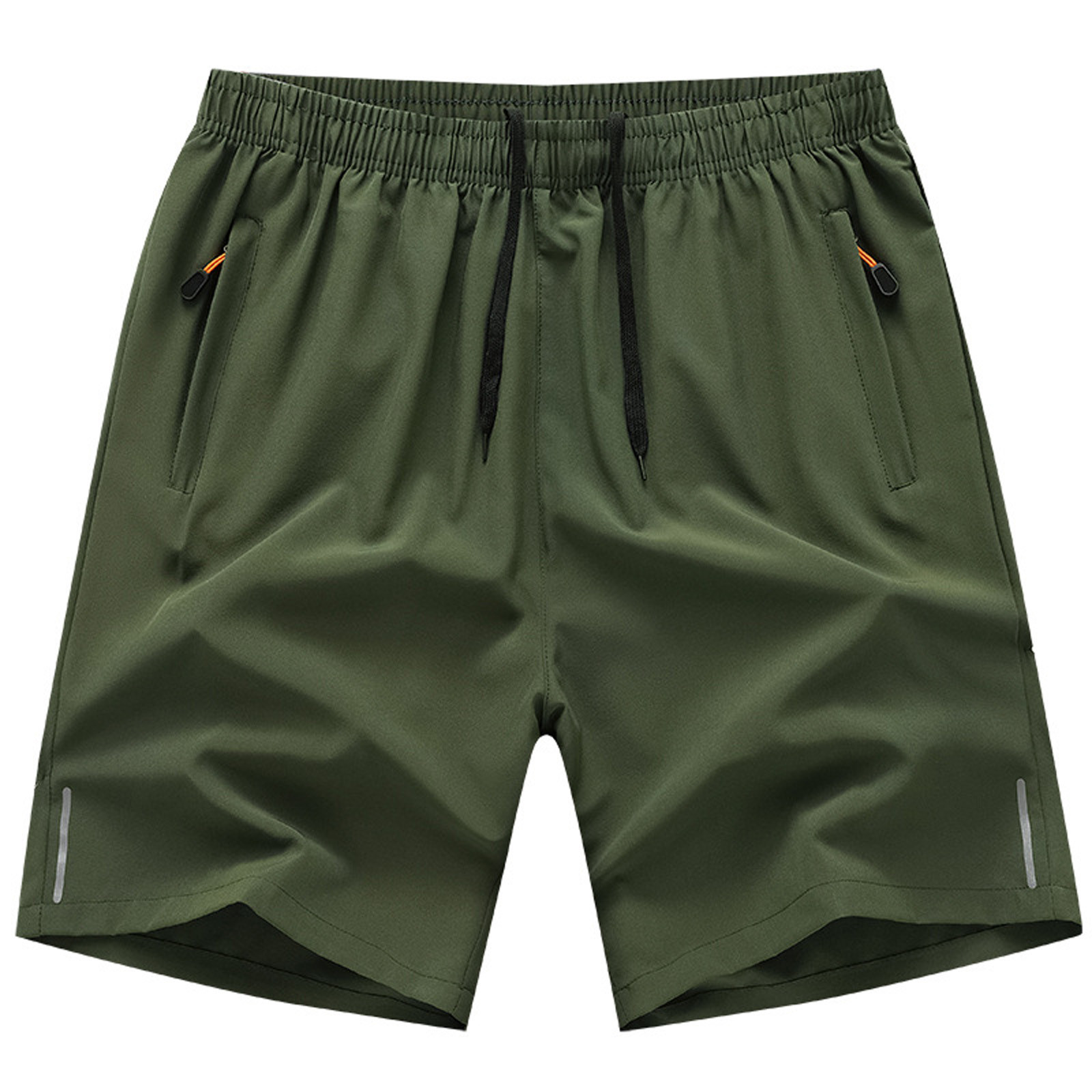 Pantalones cortos de color liso con bolsillo con cremallera para hombre, poliéster transpirable, deportivos informales, ropa de verano, M-XXXXXXXXL